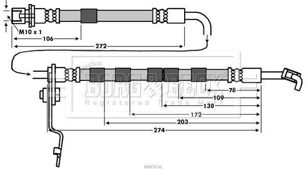 BORG & BECK Тормозной шланг BBH7636